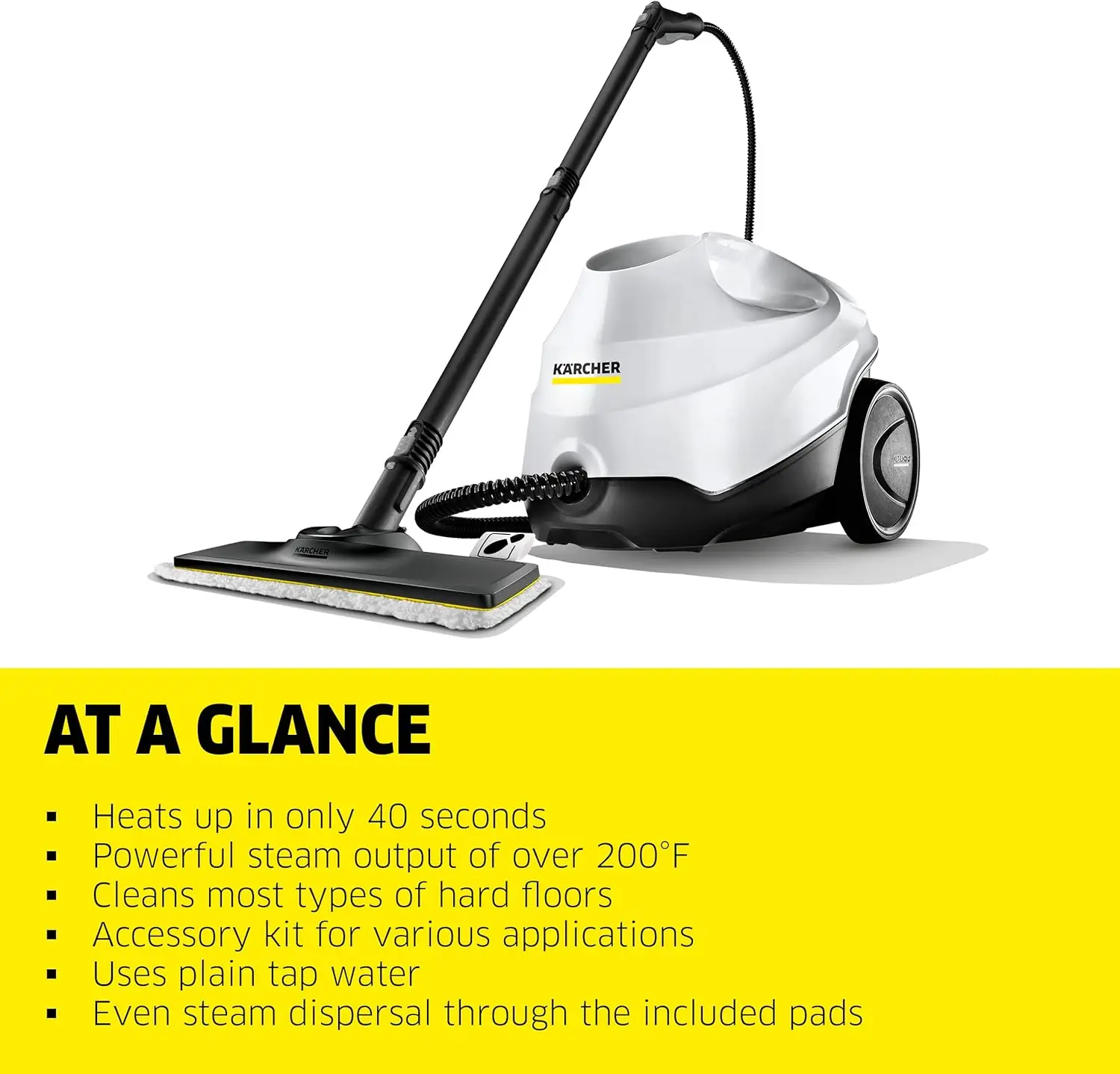 SC3 Steam Cleaner with Attachments, Multi Purpose Power Steamer – Chemical-Free, 40 Sec Heat-Up, Continuous Steam - for Grout, T 2