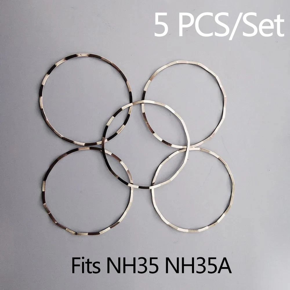 For NH35a Movement Spacer Ring Metal Inner Cover Holder Fixed Ring Fits NH35 NH36 Mechanical Movement, 5 PCS/Set 8 pcs transparent ring inner resizing for big size rings anti lost invisible ring fixed tightener reducer resizing sticker