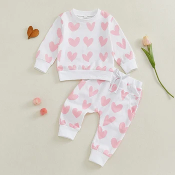 Toddler Girls Valentine’s Sweatshirt Set 1