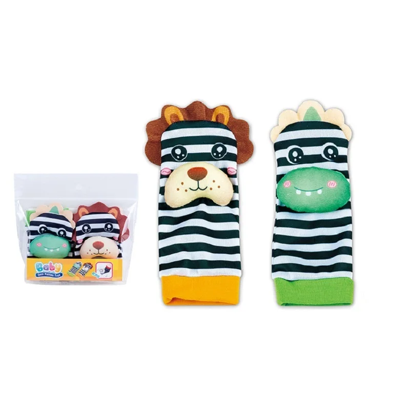 Baby-Handgelenkrasseln, Tier-Socken für Neugeborene, Fußfinder-Handgelenksriemen, sensorisches Spielzeug für Babys (0-12 Monate), Geschenk_voghion.com