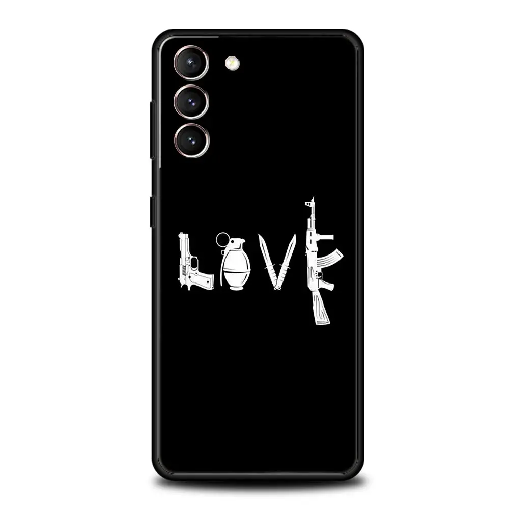 AK47 Handgun Design Soft Black Phone Case