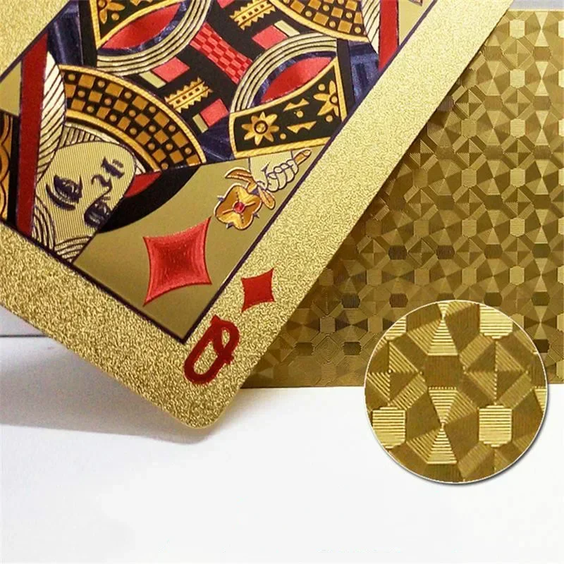 24K Gold Playing Cards Plastic Poker Game Deck Foil Pokers pack Magic Cards Waterproof Card Gift Collection Gambling Board Game playing cards plastic playing cards