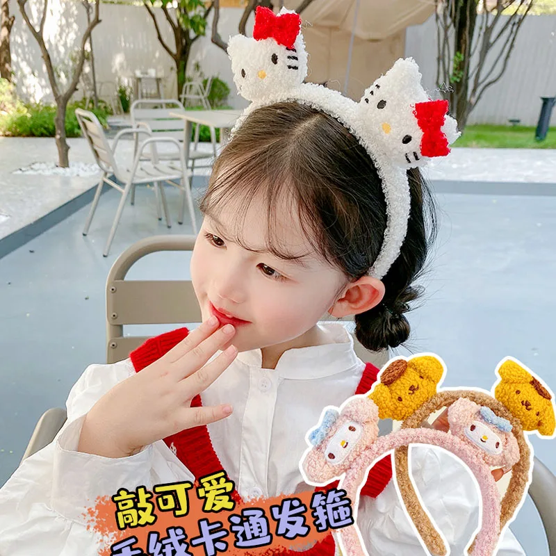 Sanrio Hello Kitty lavaggio anello per capelli fascia per capelli fascia  per capelli copricapo peluche Stretch