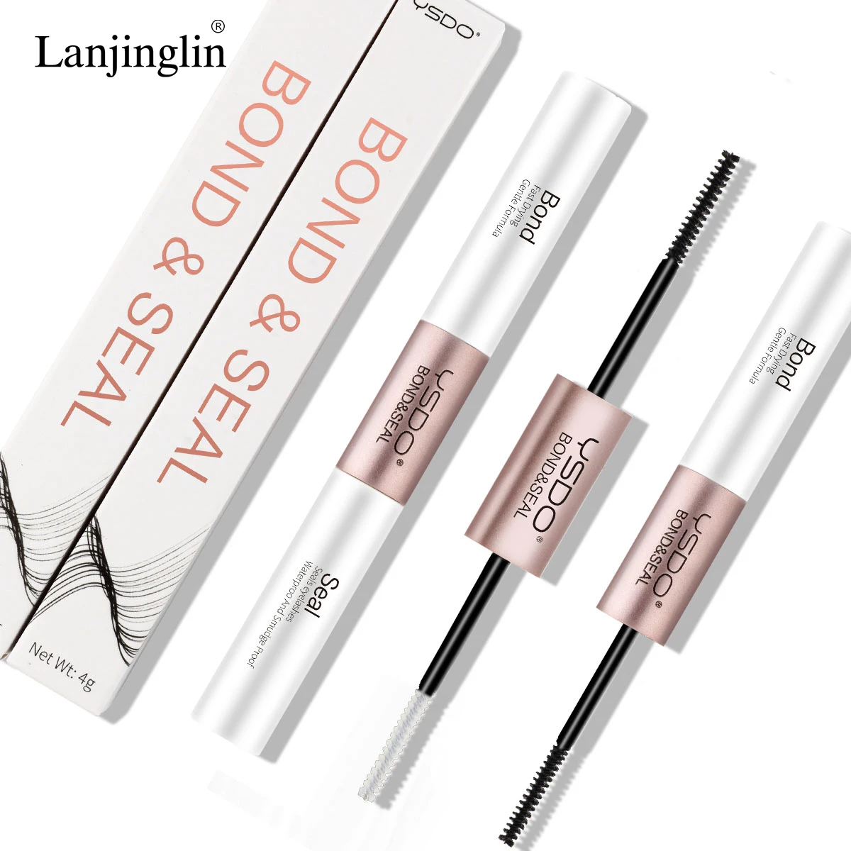 1PC 2 in 1 Bond and Seal/Lock Dual-Ended Eyelash Glue Waterproof Fast Drying Glue and Sealer Strong Hold Cluster Lash Glue Tools 2