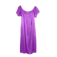 Women Night Gowns Sleepwear Lace Patchwork Nightwear Long Sleeping Dress Casual Ladies Home Dressing - Image 6