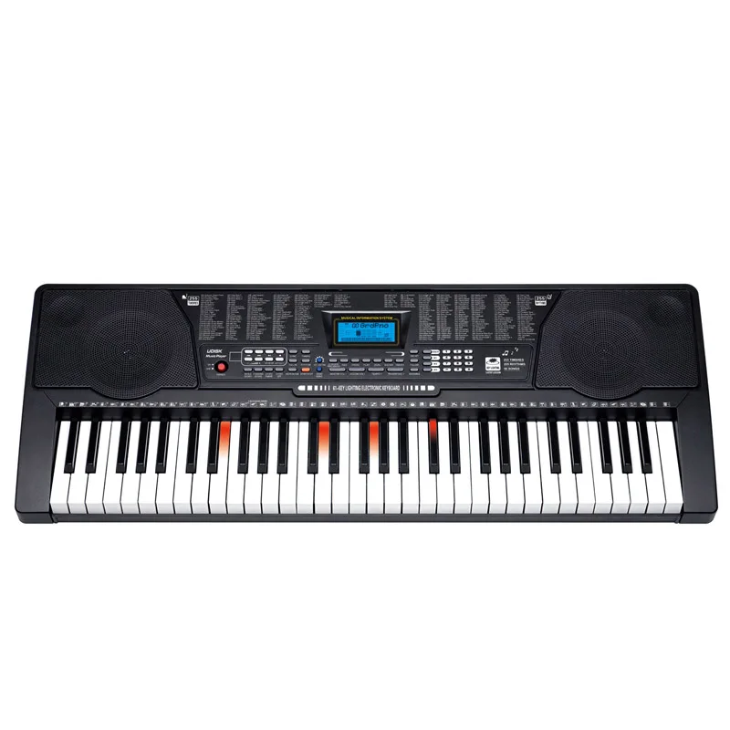 

HUASHENG Popular 61 Lighting Keys Electric Organ Audio Input Function 255 Timbres Rhythms 50 Demo Songs Electric Piano