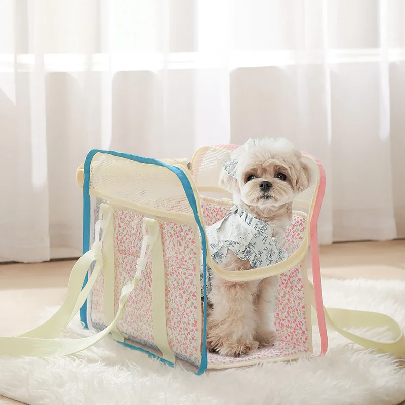 

Fashion Cute Pet Bag Dog Bichon Teddy Marzis Transparent Jelly Bag Pvc Waterproof Removable Washable Liner For Outdoor Travel