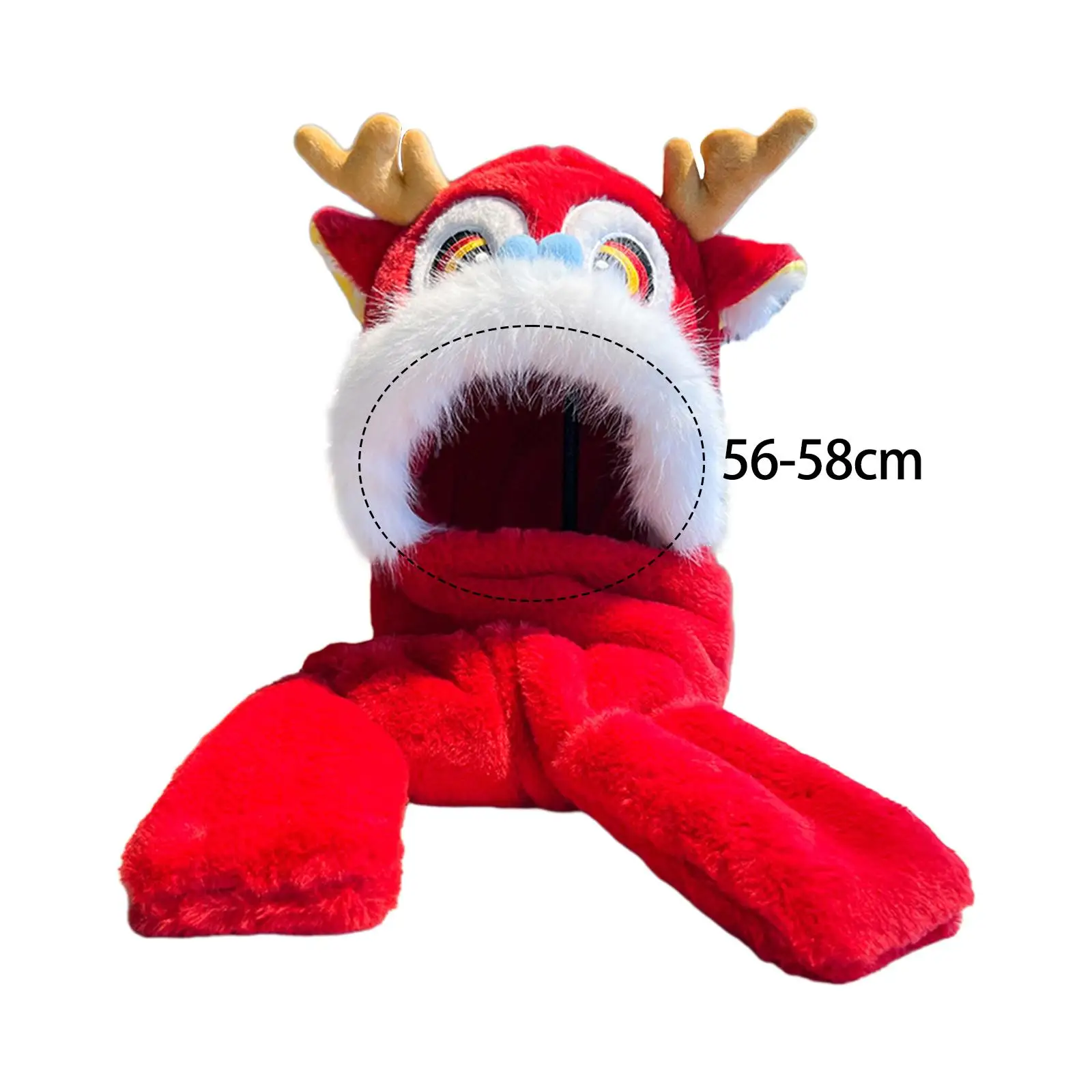 Plush Animal Winter Hat Earflap Cap Headwear Chinese Dragon Funny Party Hat for Women Girls Ladies New Years Spring Festival