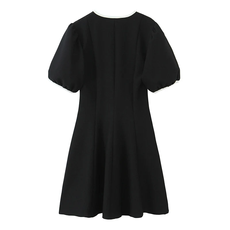 Women Fashion Bow Tied Short Dress 2025 New Street Short Sleeve Deep V neck Mini Dress Elegant Holiday Party Dresses