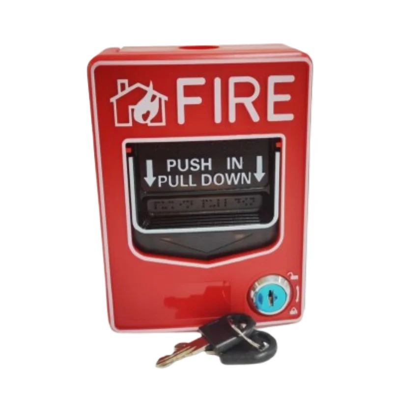 2 wires Conventional Fire Alarm Manual Call Point Push in Pull Down Station Fire Alarm Button works with any Conventional Panel