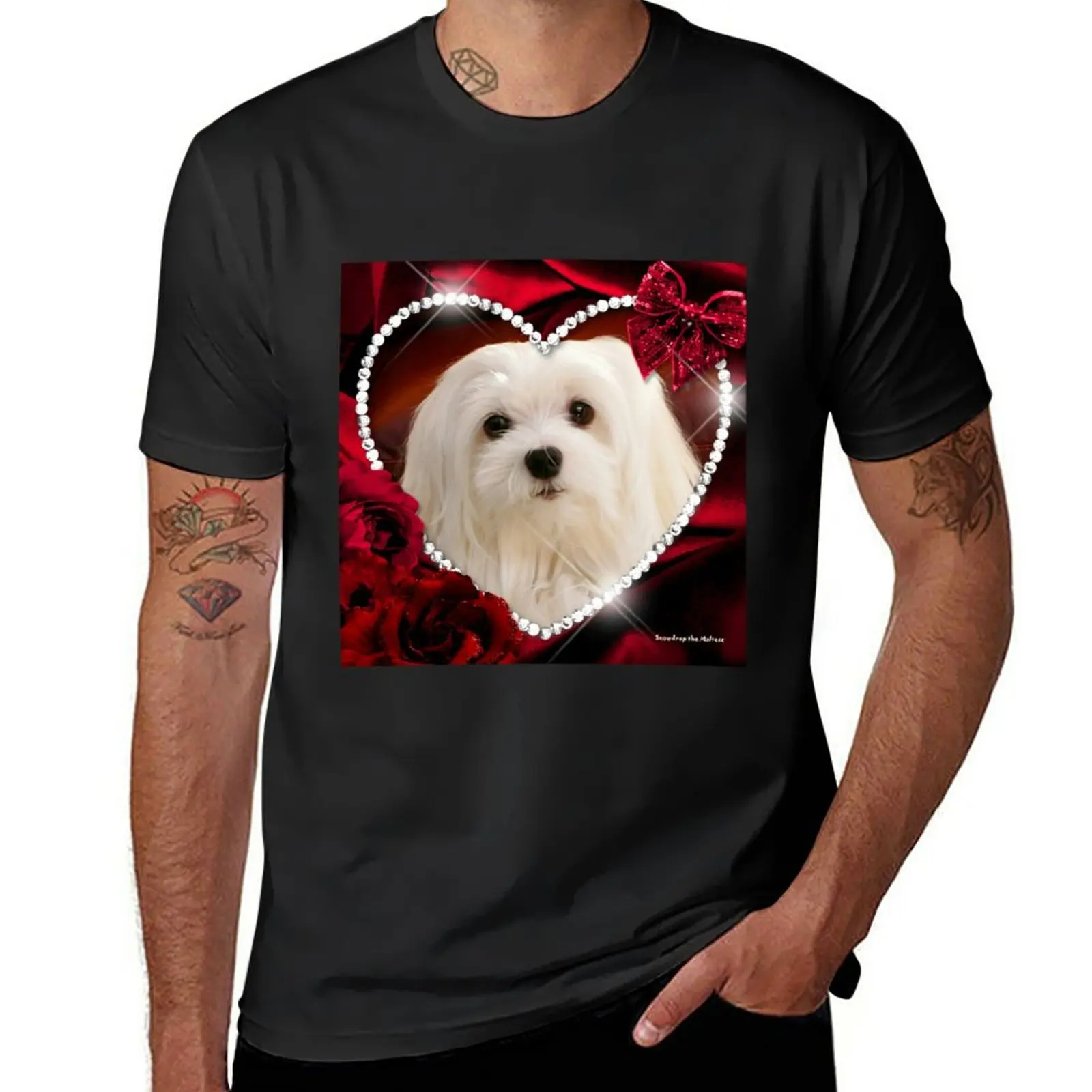 

New Snowdrop the Maltese - Sweet Valentine T-Shirt new edition t shirt quick-drying t-shirt fitted t shirts for men