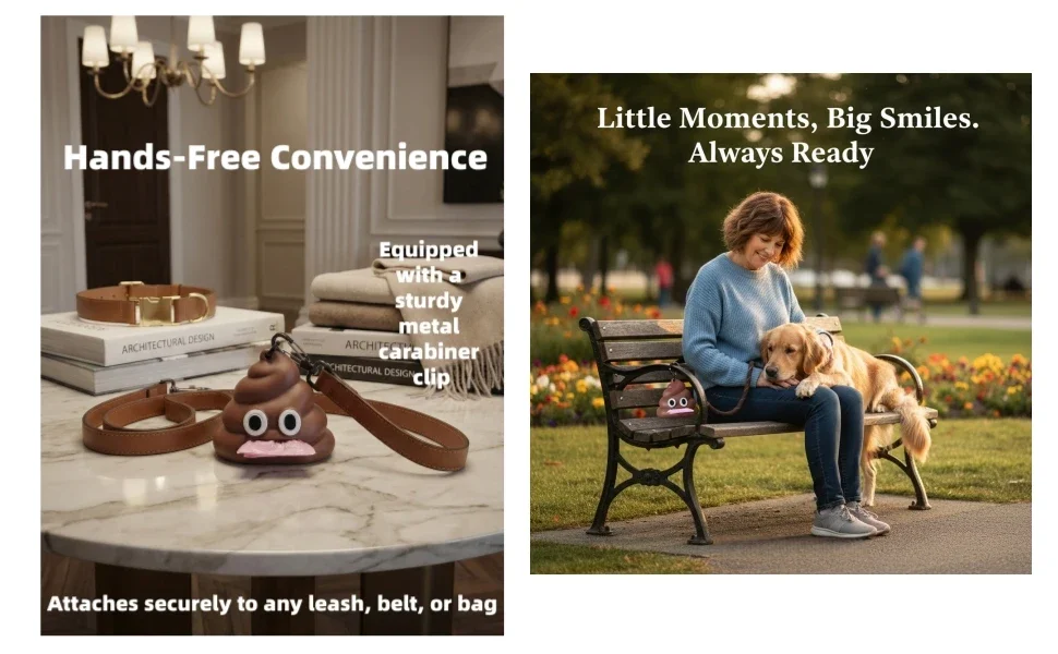 Cute and Functional Dog Poop Bag Holder for Leash