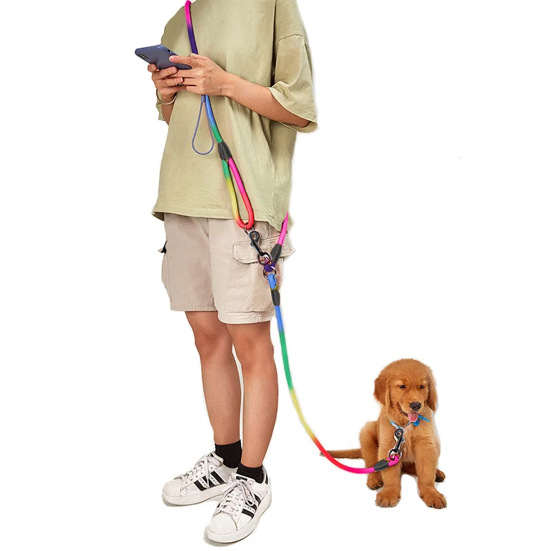 Pet Dogs Leashes Reflective Nylon Chain Traction Rope Leads for Running