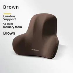 Ergonomic Memory Foam Lumbar Support Pillow for Pain Relief and Comfort (Brown)
