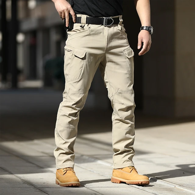 Pantalones Cargo para hombre, pantalones militares sueltos con bolsillo a  la moda, ropa de calle informal, pantalones clásicos para hombre -  AliExpress