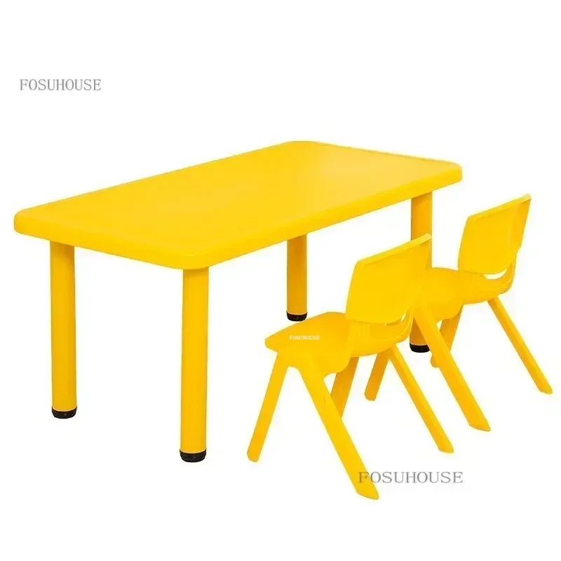 Plastic Rectangular Desk Kindergarten Kids Table and Chair Set Early Education Children's Home Eating Learning Writing Table z