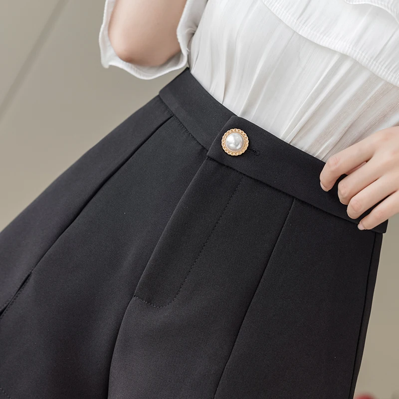 QOERLIN S-2XL Black Lace Shorts Women Summer Elegant High Waist Short Liner Office Ladies Split Patchwork Hot Shorts 2022 New