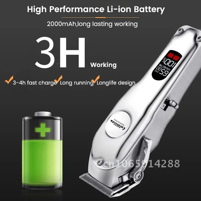 Professional Dog Hair Clipper All Pet Rechargeable Metal Trimmer Cat Shaver Low Puppy Haircut Grooming Cutting Noice Machine