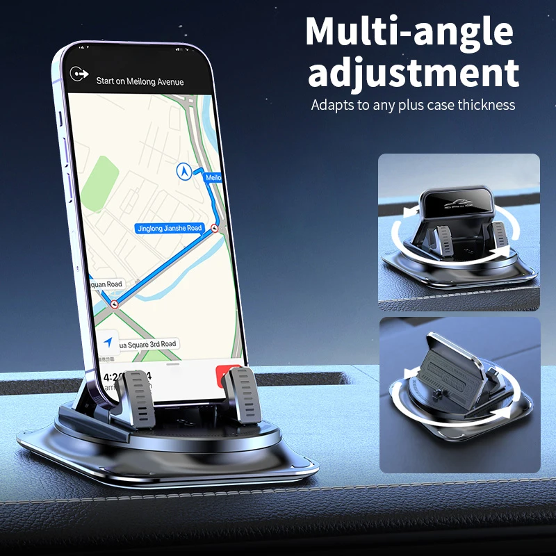 Universal Stable Anti-Slip Car Phone Holder with 360° Rotatable Design for Dashboard and Tabletop Use