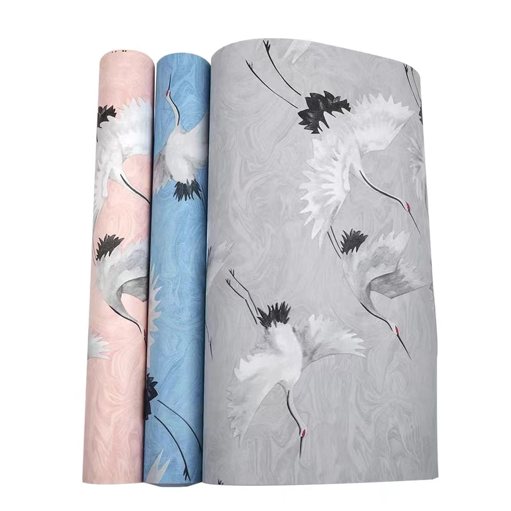 Estilo Chinês Guindaste Branco Papel de Parede Garça Não-tecido Guindaste Papel de Parede Sala de Estar Quarto Estudo tv Fundo Chinês
