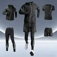 New men's fitness running set, tight-fitting suit, quick-drying running training, cycling, new sportswear