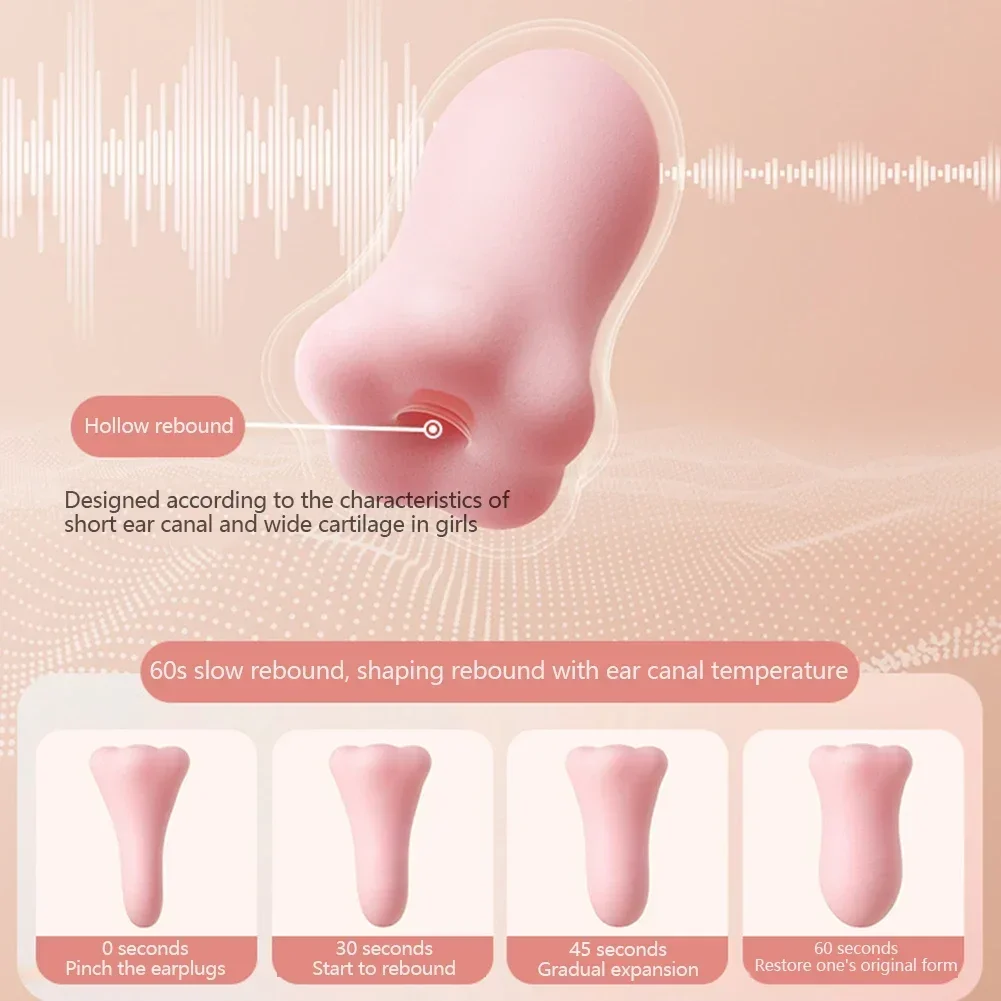 6-Pack Soft Soundproof Earplugs - Cute, Noise-Reducing Sleep Protection