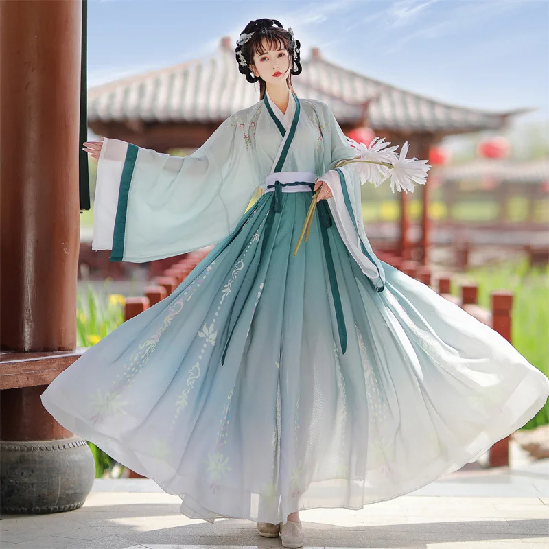 

Hanfu Dress For Women's summer Chinese Traditional Embroidery Stage Dance Female Fairy Luxury Cosplay Costume Hanfu Vintage New