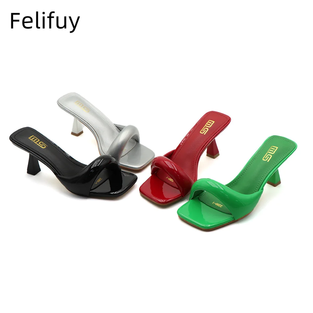 Women Sandals, Open Toe Slingback Sandals, High Heel Slippers, Square Toe Summer Simple Designer Heeled Sandals, Slippers Sandals, Women Slippers