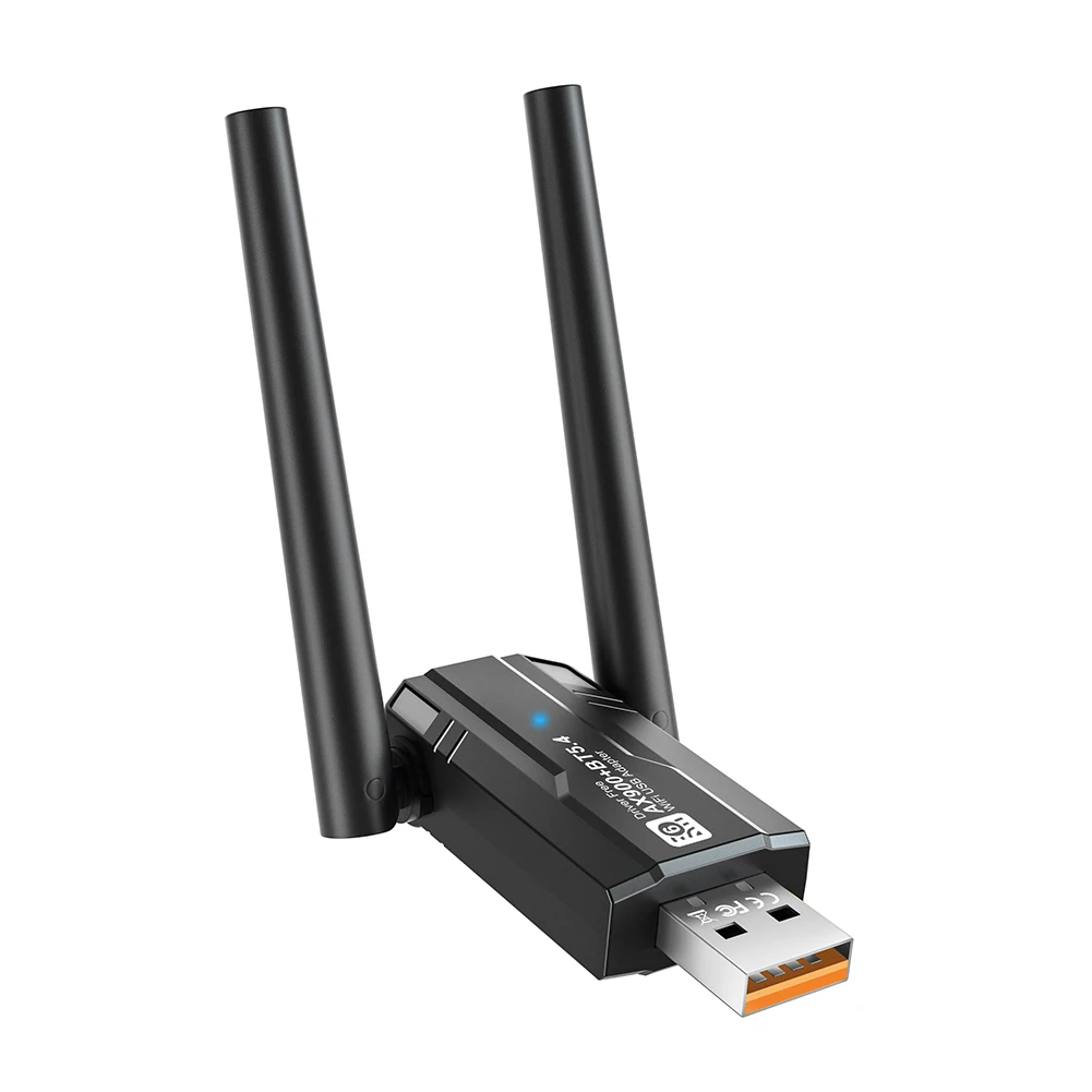 드라이버가 필요 없는 무선 네트워크 카드 블루투스 호환 5.4 USB WiFi 동글 900Mbps 2.4G&5GHz 노트북용 Windows 10 11