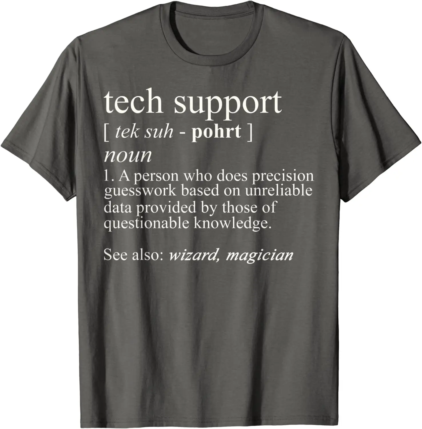 Tech Support Definition Shirt - Funny Computer Nerd Gift Cotton Tee for Men, Casual Printed T-Shirt