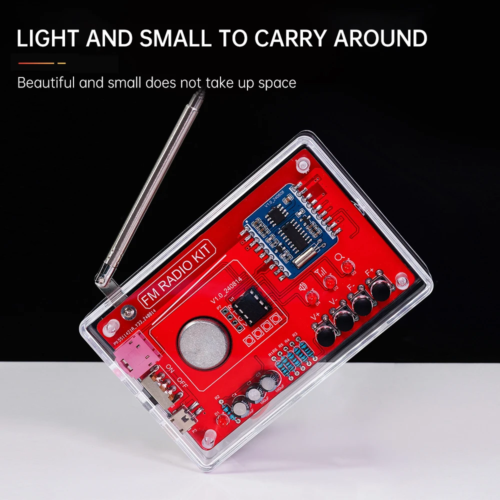 Easy version RDA5807 FM radio electronic kit adjustable frequency 87-108MHZ digital display DIY welding project practice solder