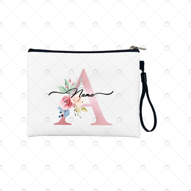 Letter Personalized Custom Name Cosmetic Makeup Bag Travel Kit Bags Teacher Appreciation Gift Small Cosmetics Pouch Pencil Case 5