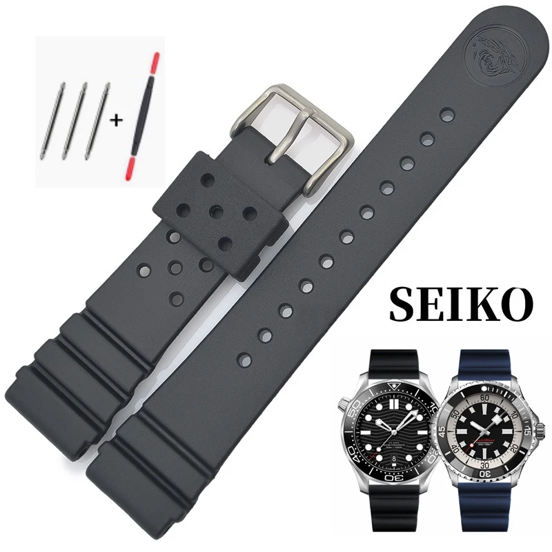 22mm Silicone Sport Watch Strap - Durable Rubber Watchband