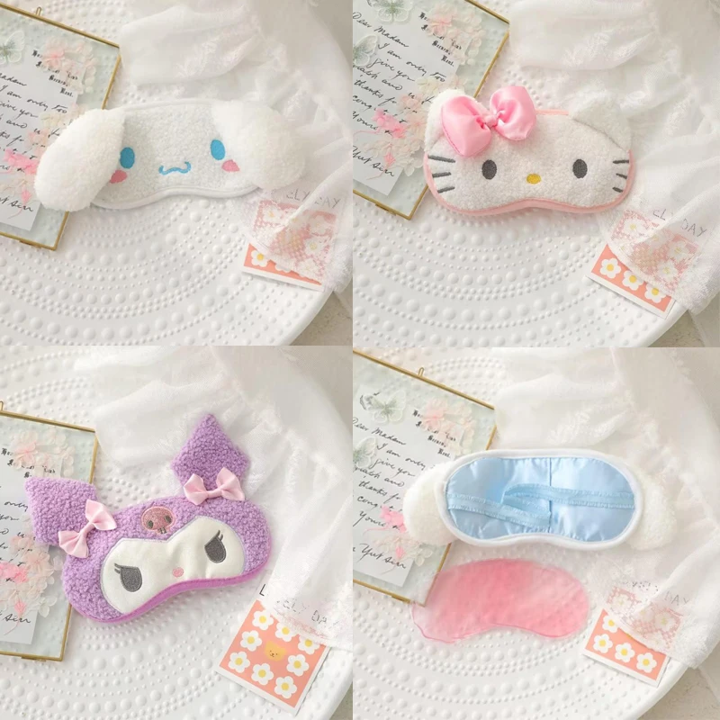 

Hellokitty Y2K Sanrios Kawaii Kuromi Cartoon Plush Eye Mask Cute Cinnamoroll Anime Breathable Sleeping Eye Mask Eye Relief Shade