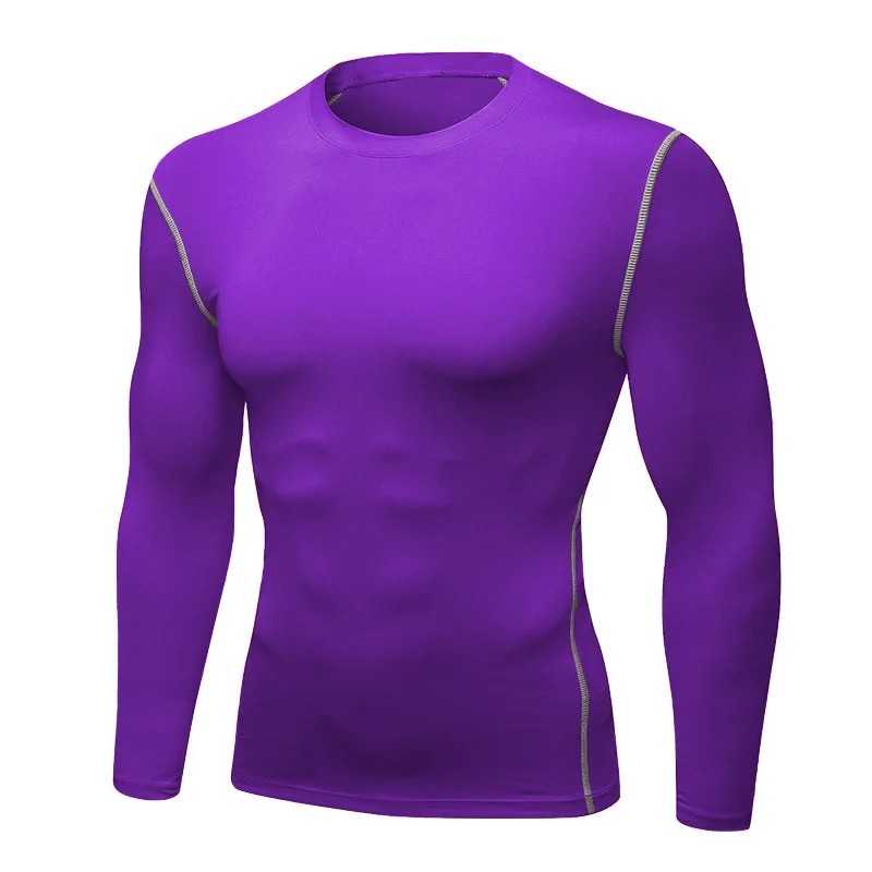 1pcs Men's Long-sleeved Thermal Underwear Male Thin Tight Fitting Fast Dry Elastic Fitness Tops Man Autumn Winter Sprots Wear - Image 4