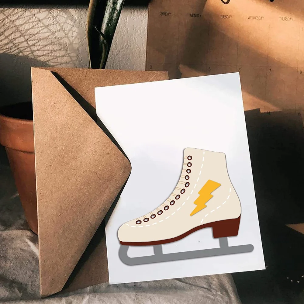 Patins Metal Cutting Morre, patins de gelo Die Cuts para DIY Scrapbooking,  aniversário, cartão de casamento, álbum, decoração Envelope - AliExpress, image size:1000x1000