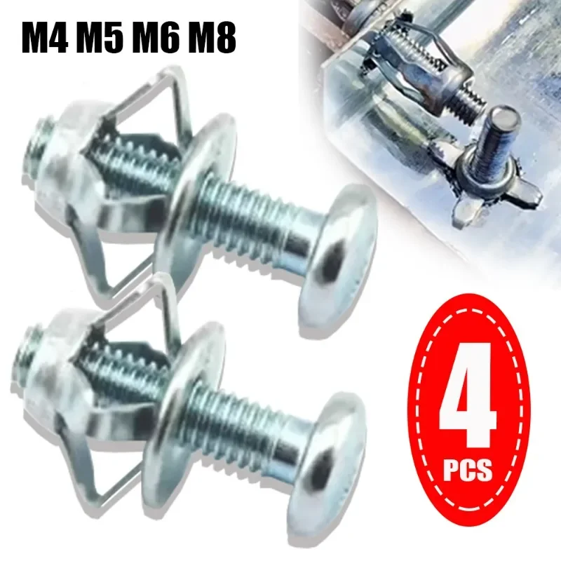 

4pcs Petal Shape Metal Rivet Nut Bolt Set PM4 M5 M6 M8 Petal Rivets Nut Expansion Screw Fasteners Hollow Wall Fixing Pop Screws