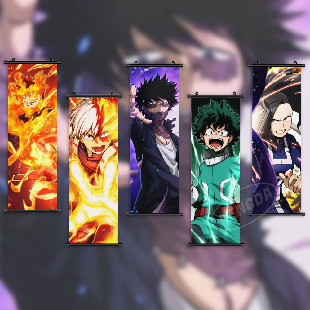 

Wall Art My Hero Academia Hanging Scrolls Todoroki Shoto Canvas Mural Pictures Anime Painting Print Dabi Poster Home Decoration