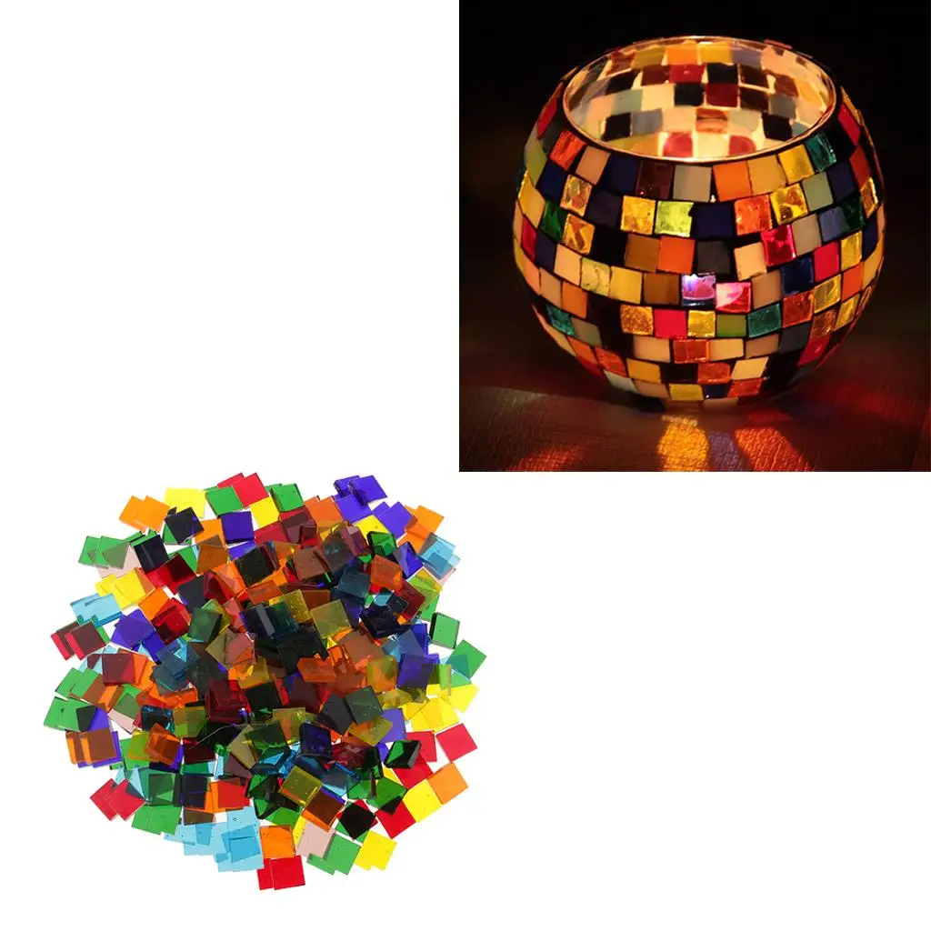 260g round and square Shape Mosaic Tiles Material for Mosaic Making Crafts Making
