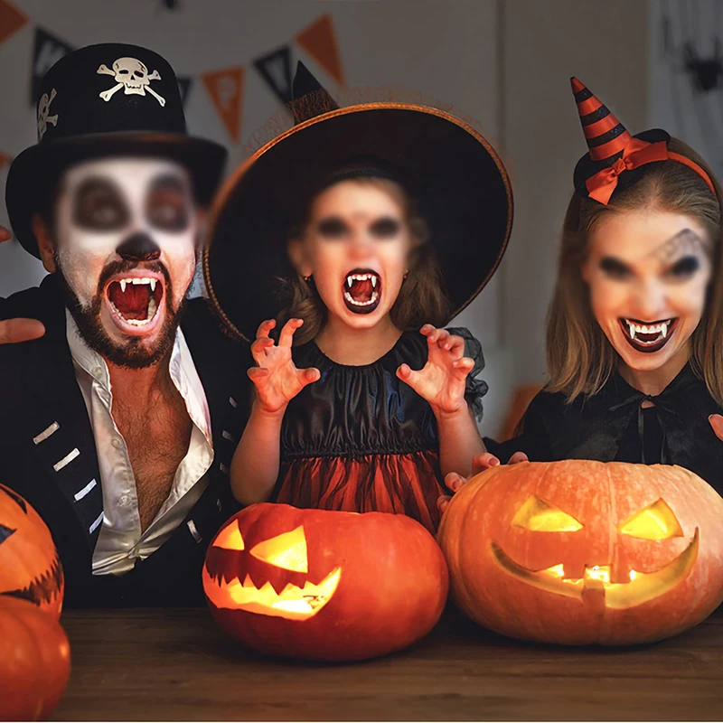 Eco-Friendly Vampire Fangs with Glue for Halloween and Cosplay