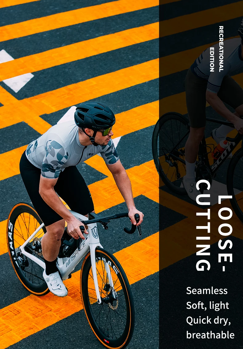 LAMEDA Herren-Radtrikot, Freizeit, Fahrrad, kurzärmelig, 3 Taschen, Rennrad-Shirt, Sommer, atmungsaktiv, MTB-Kleidung, durchgehender Reißverschluss, Herren – Detail 5
