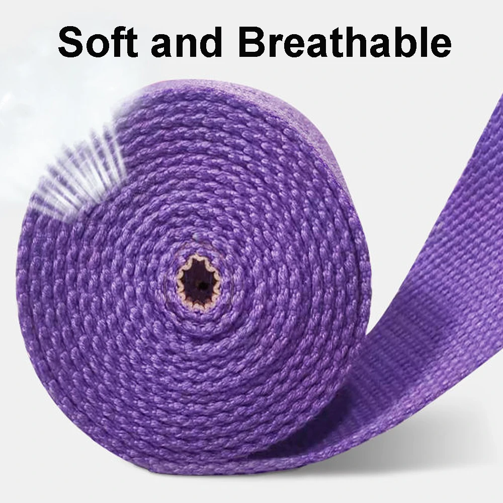1Pc Yoga Strap For Yoga Pilates Ballet Dance With Adjustable D-Ring Buckle Cotton Belt For Fitness Daily Stretching Black
