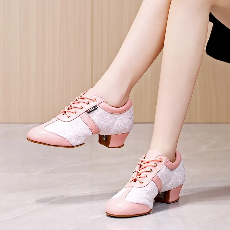 Latin Dance Shoes Adult Women Teacher Shoes Soft Indoor Ballroom Dancing Shoes Training Shoes Social Modern Dance Shoes