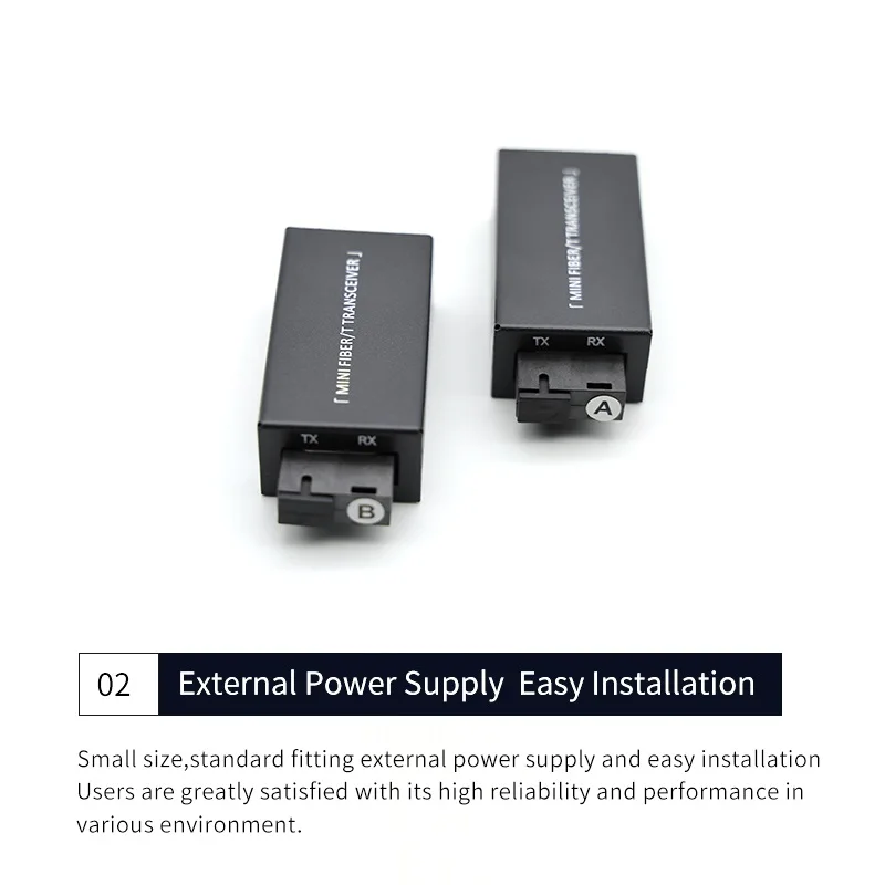 1 Pair Gigabit 10/100M A/B SC Ethernet Fiber Switch Media Converter Rj45 Optic Transceiver 25KM fibra Switch with Power Supply