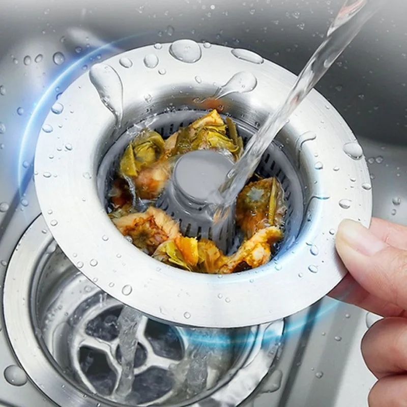 

Фильтр для кухонной раковины 3 в 1, герметичный фильтр из АБС-пластика с нажимным уплотнением для блока засорения канализации и герметичных запахов, аксессуары для кухни