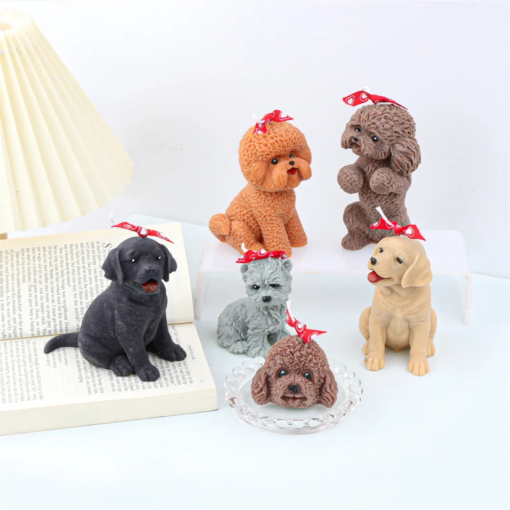 Aromatherapy Candle Mold Animals Pet Silicone Candle Mold Dog Cat Bulldog Soap Ornament Handmade Resin Plaster Mould