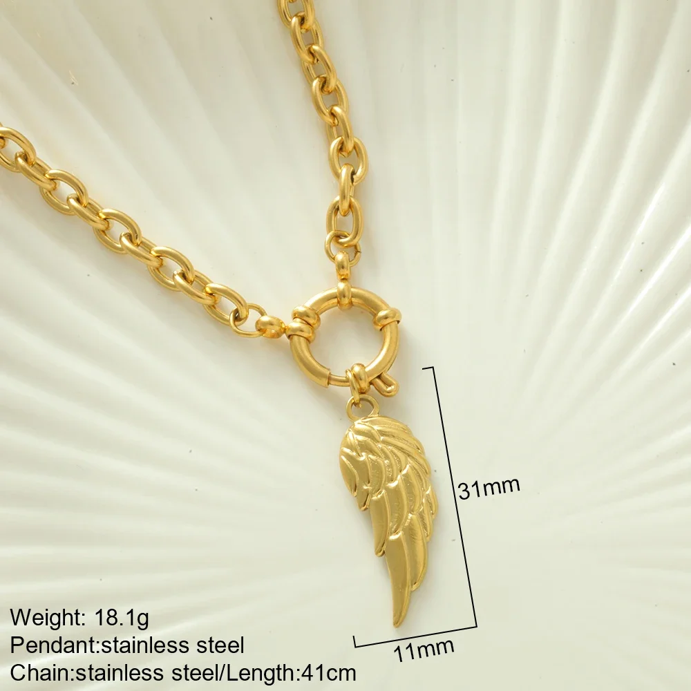 Neue Stil Edelstahl Anhänger Halskette GoldenOcean Serie Mode Europäischen und Amerikanischen frauen Chunky Schmuck Großhandel – Detail 6