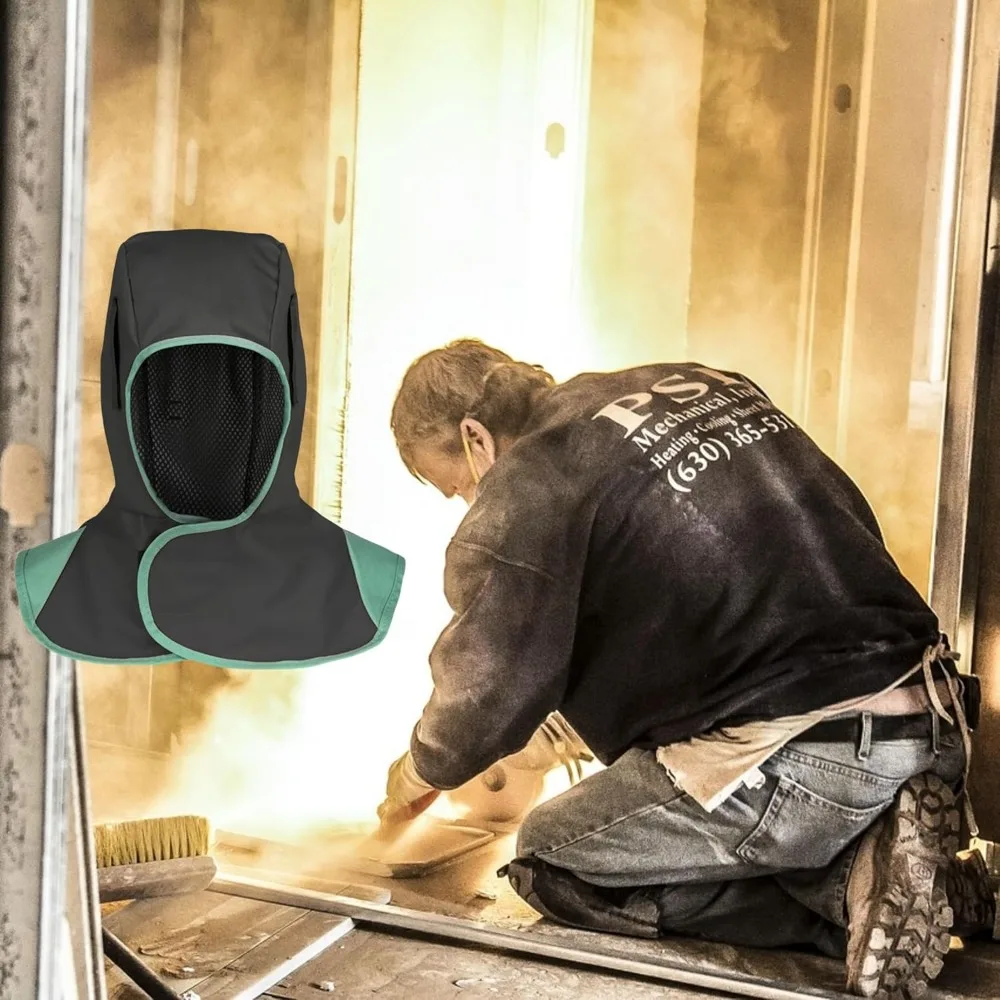 welding hood HotFull protective welding hood for men washable breathable welding neck cover flame-retardant protective cap for welder