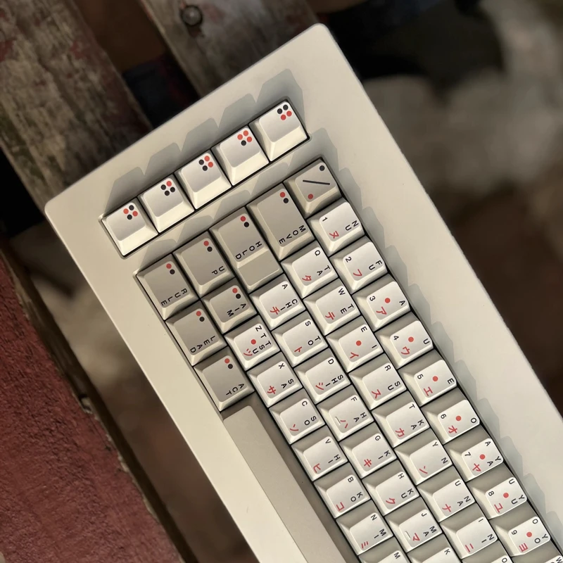 Clone ws x Jaekeyed Aka Haiiro Keycaps Pbt Dye Sublimation Key Caps Perfil de Cereja Preto Vermelho Japonês Keycap para mx Switch Conjunto - Imagem 4