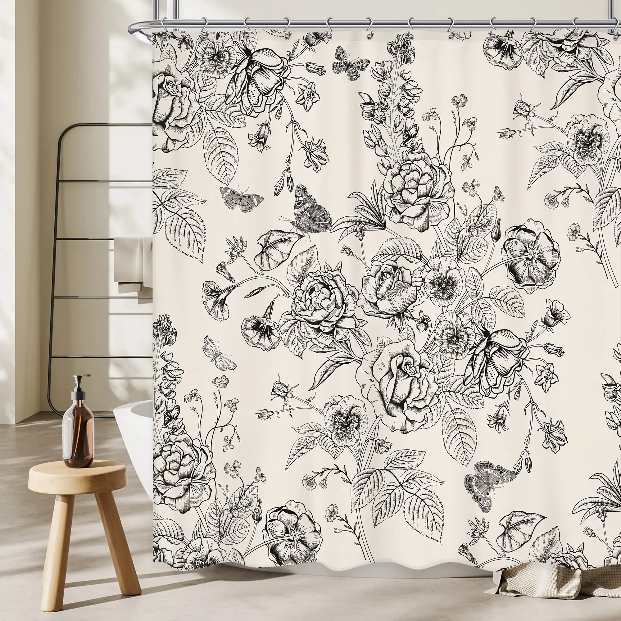 Tenda Doccia William Morris 180x180 Cm - Motivo Floreale Impermeabile - Foto 7